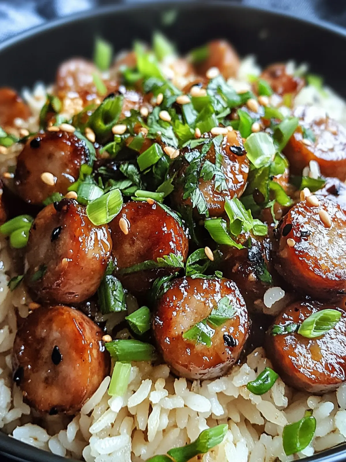 Sticky Honey Garlic Smoked Sausage Rice: Quick Comfort Bliss 4 Sticky Honey Garlic Smoked Sausage Rice