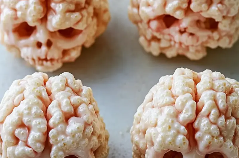 Marshmallow Rice Krispies Halloween Brains