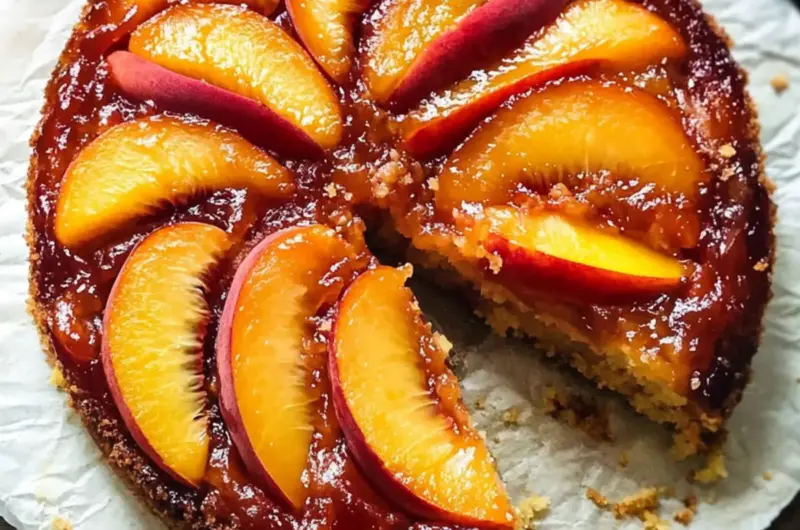 Bourbon Peach Upside Down Cake