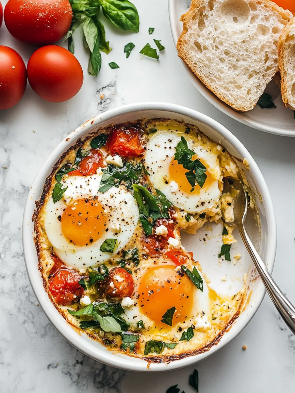 Baked Feta Eggs: A Creamy Mediterranean Breakfast Wonder 2 Baked Feta Eggs
