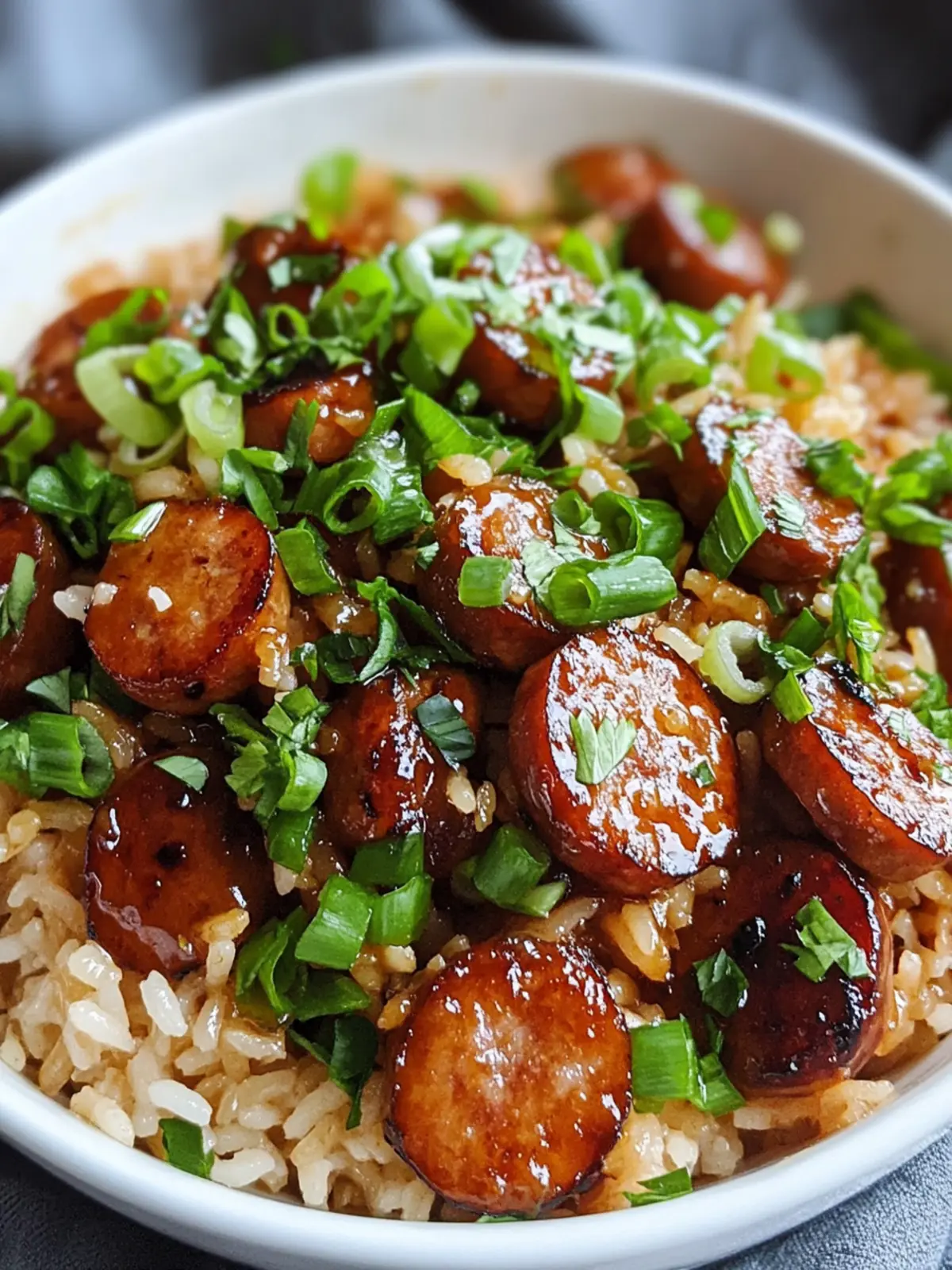 Sticky Honey Garlic Smoked Sausage Rice for Busy Weeknights 4 Sticky Honey Garlic Smoked Sausage Rice
