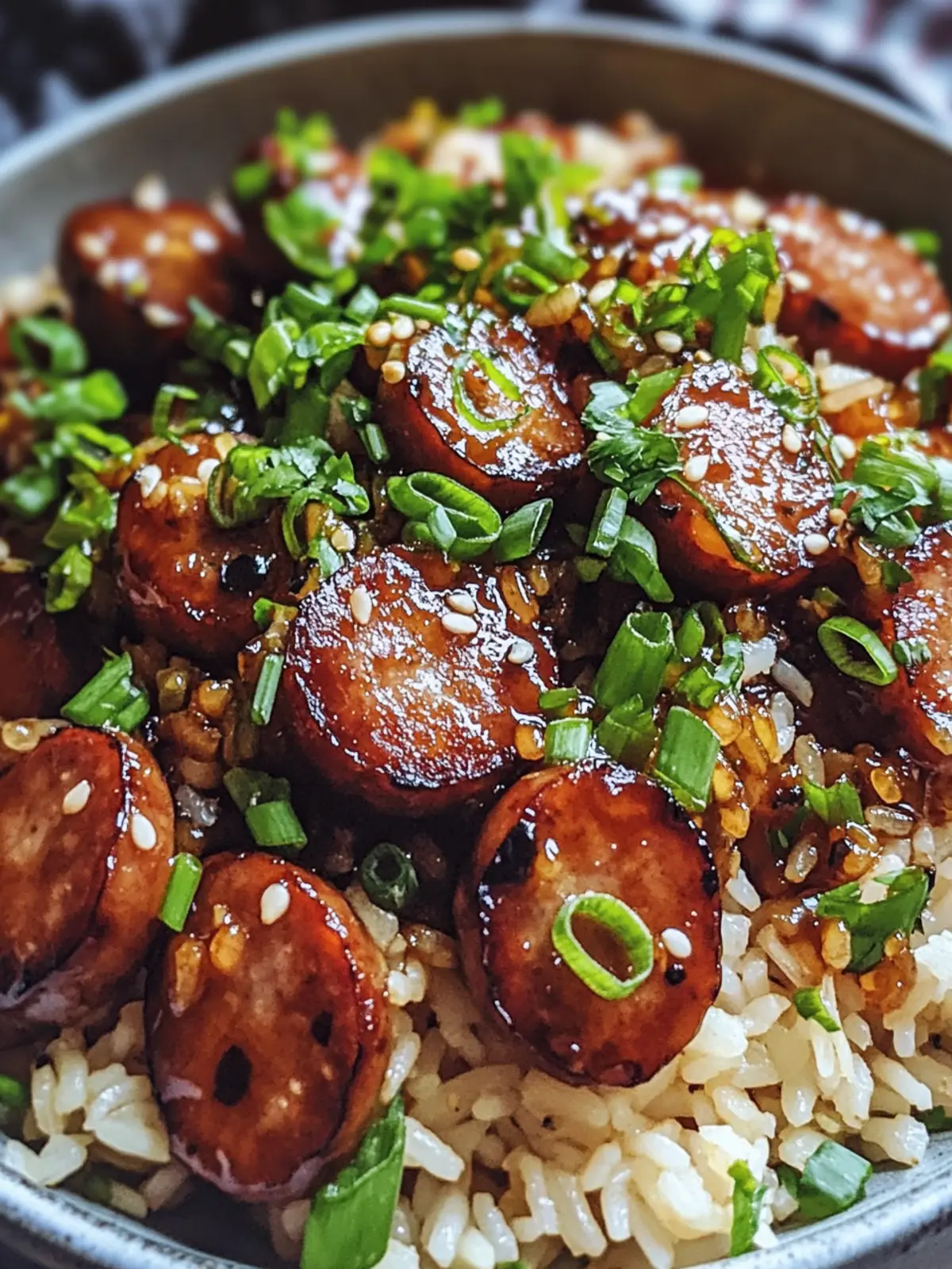 Sticky Honey Garlic Smoked Sausage Rice: Quick Comfort Bliss 5 Sticky Honey Garlic Smoked Sausage Rice