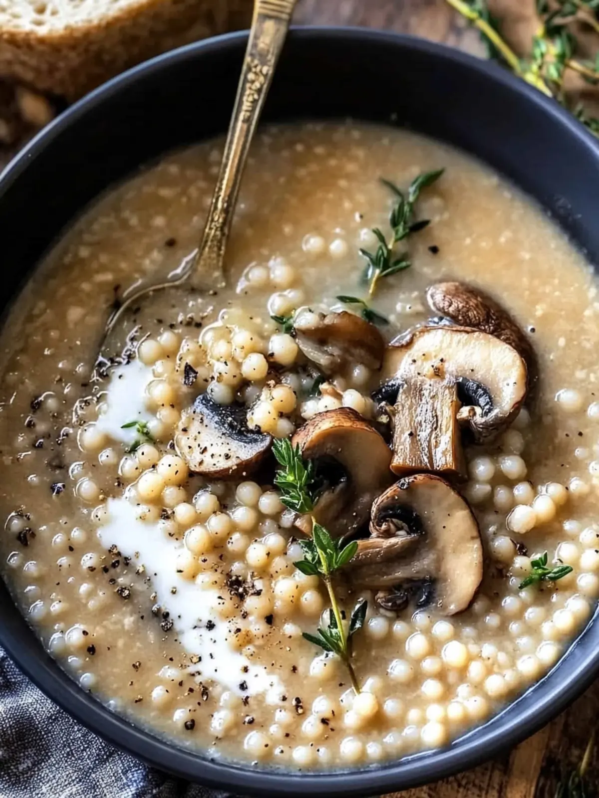 Creamy Mushroom & Pearl Couscous Soup: Cozy Comfort in 30 Minutes 2 Creamy Mushroom & Pearl Couscous Soup
