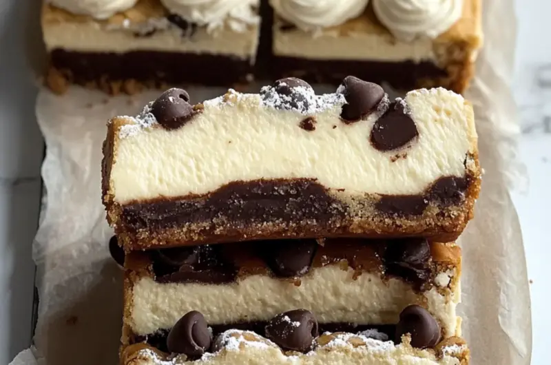 Brown Butter Chocolate Chip Cookie Cheesecake Bars