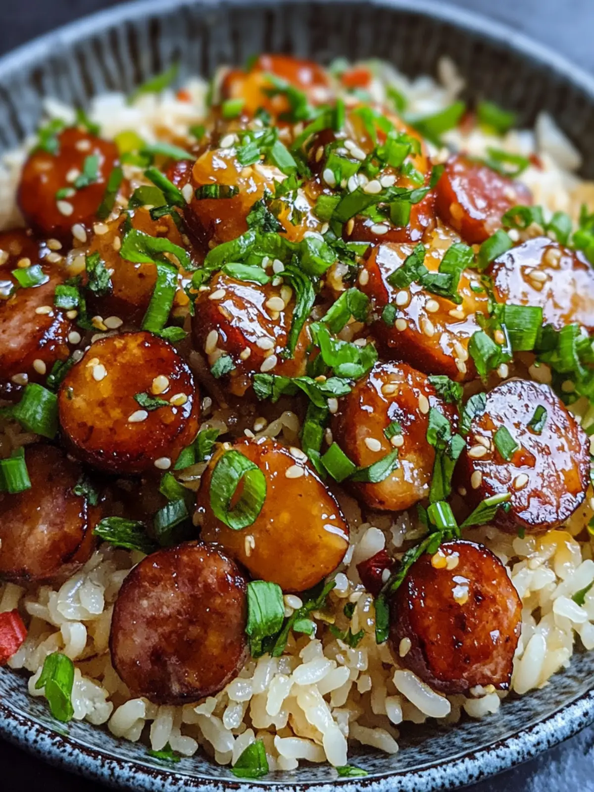 Sticky Honey Garlic Smoked Sausage Rice: Quick Comfort Bliss 3 Sticky Honey Garlic Smoked Sausage Rice