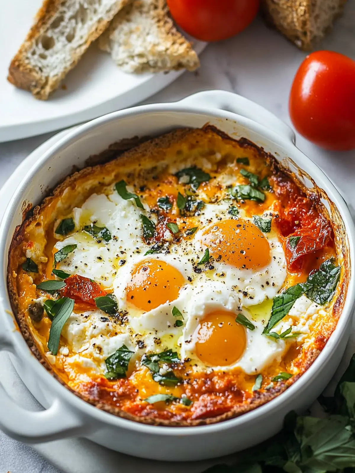 Baked Feta Eggs: A Creamy Mediterranean Breakfast Wonder 3 Baked Feta Eggs