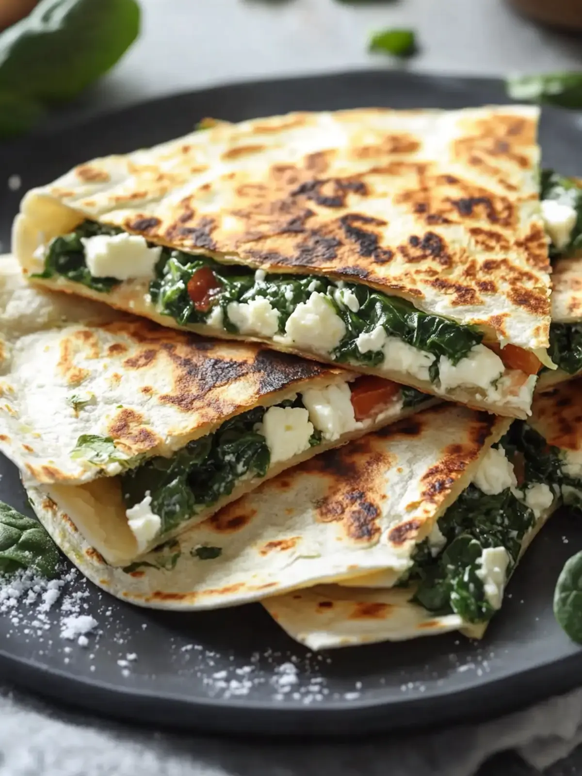 Spinach and Feta Quesadillas for Quick Mediterranean Bliss 2 Spinach and Feta Quesadillas