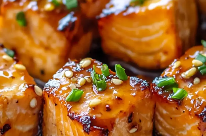 Honey Garlic Salmon Bites