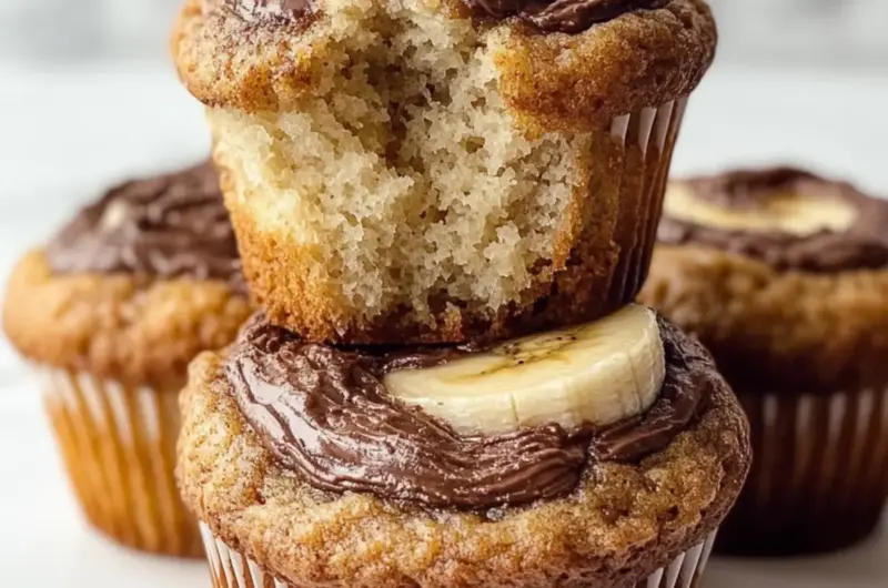 Nutella Swirl Banana Muffins