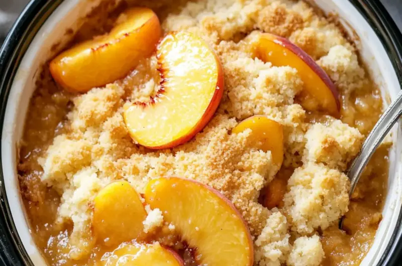 Slow Cooker Peach Bake