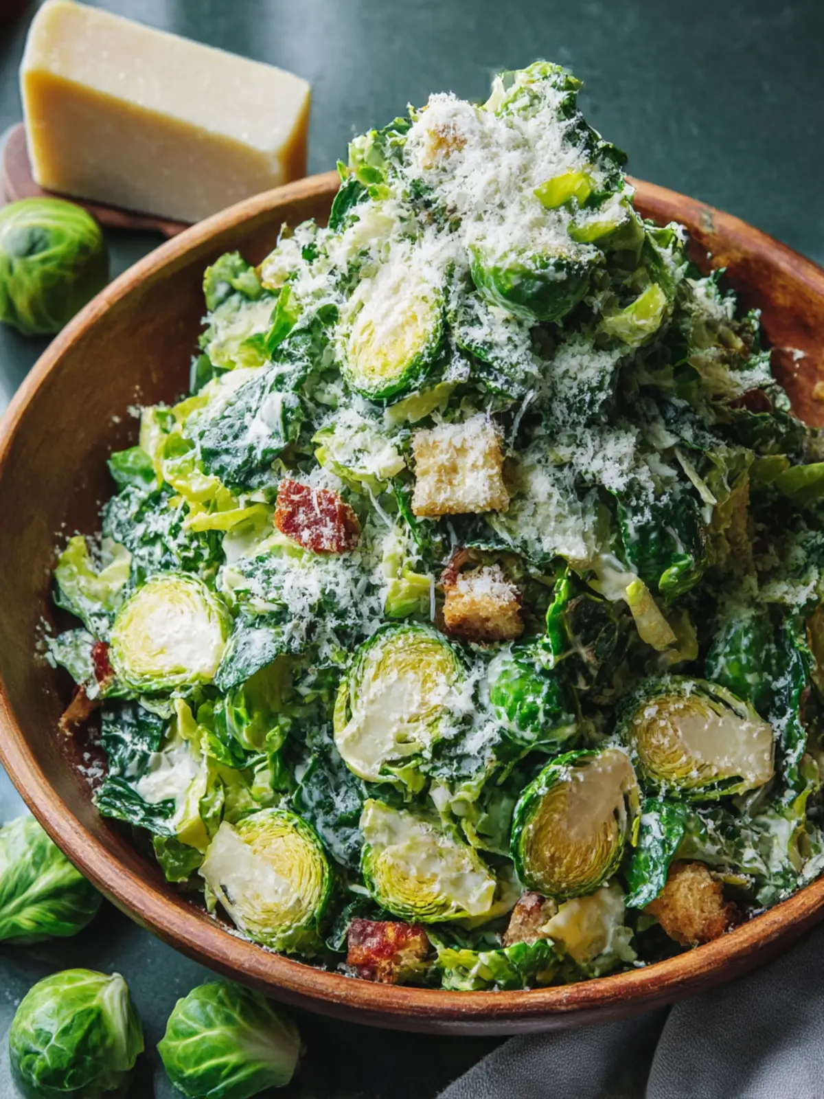 Brussels Sprouts Caesar Salad: A Crunchy Healthy Twist 2 Brussels Sprouts Caesar Salad