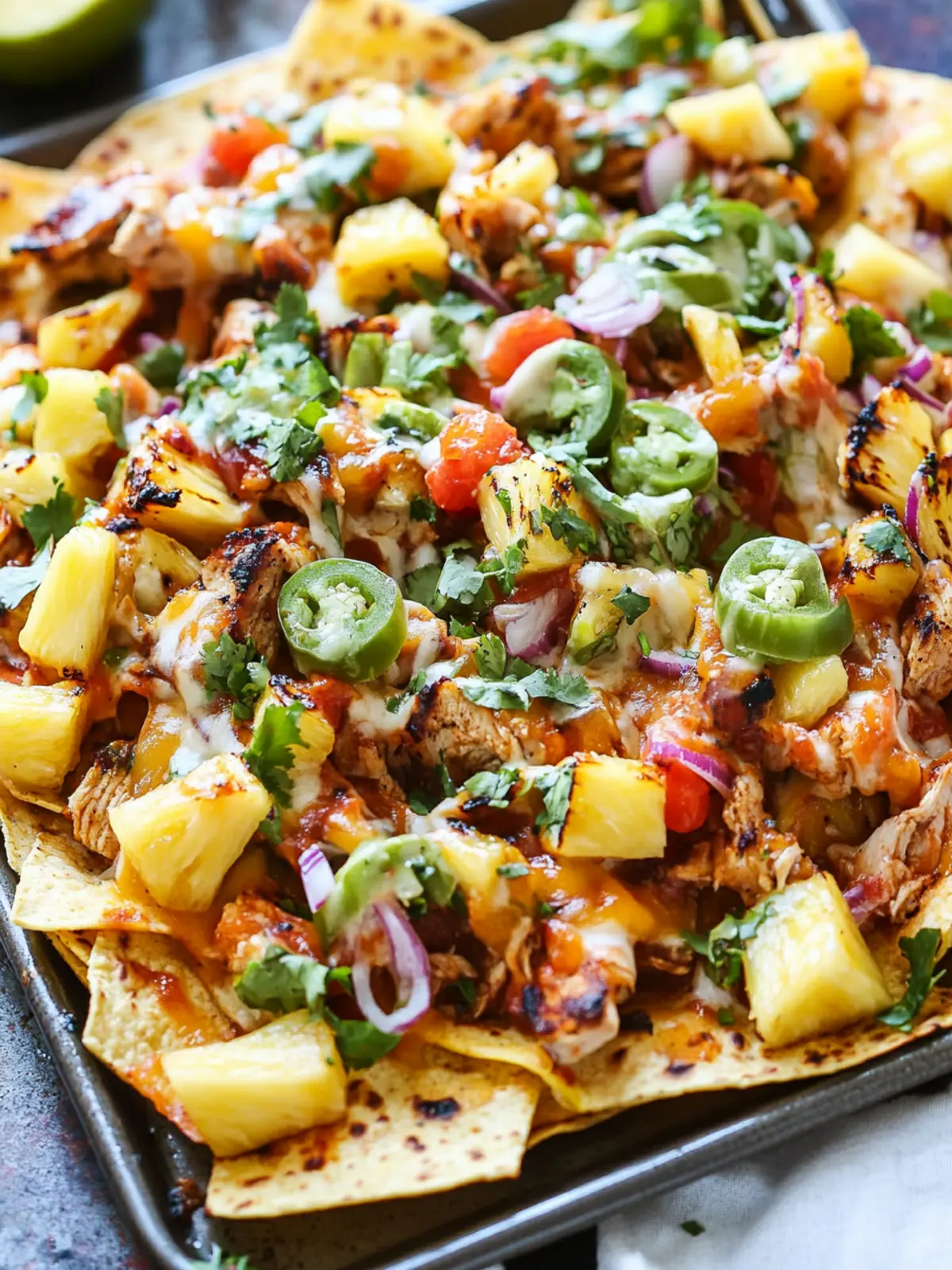 BBQ Chicken and Grilled Pineapple Nachos: Flavor-Packed Delight 4 BBQ Chicken and Grilled Pineapple Nachos