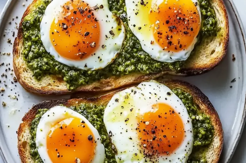 Pesto Eggs on Toast
