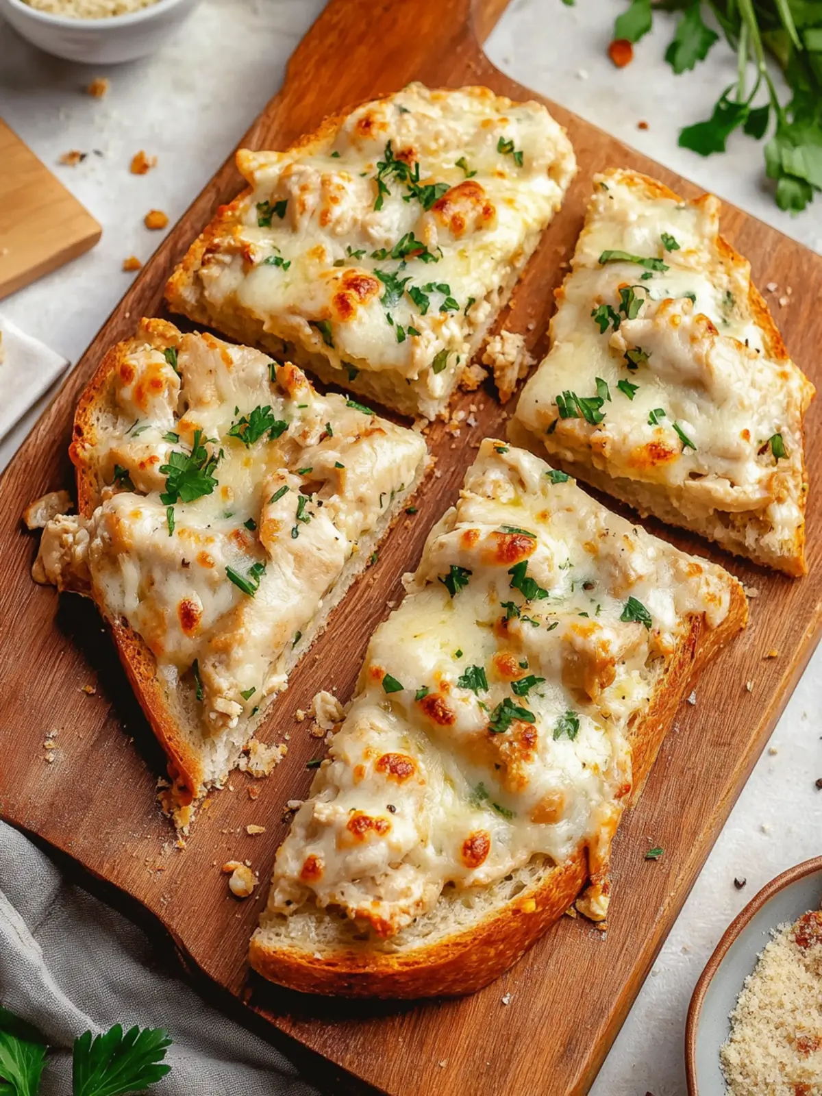 Savor Homemade Chicken Alfredo Garlic Bread Tonight 4 Chicken Alfredo Garlic Bread