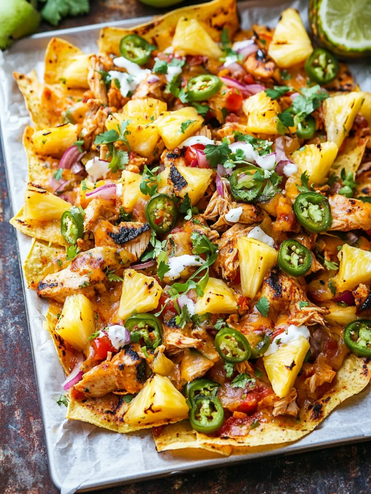 BBQ Chicken and Grilled Pineapple Nachos: Flavor-Packed Delight 2 BBQ Chicken and Grilled Pineapple Nachos