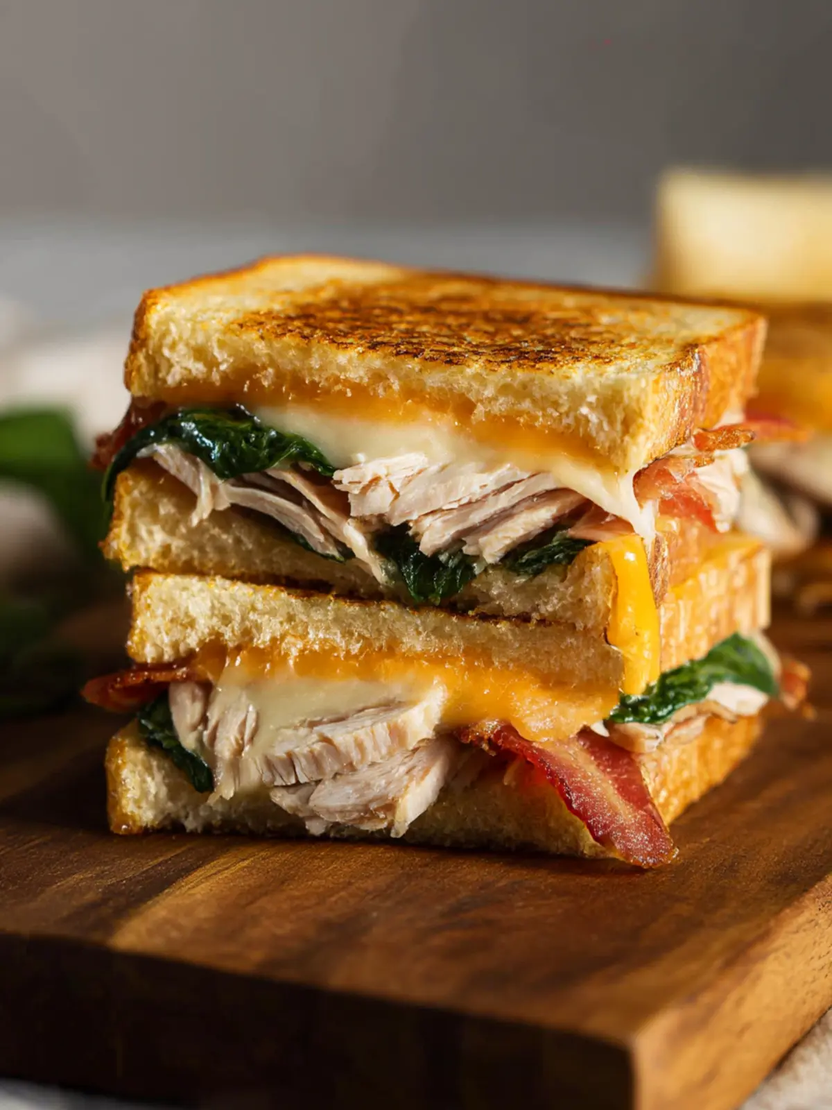 Ultimate Turkey Melt with Cheddar, Spinach, and Bacon Bliss 3 Turkey Melt with Cheddar, Spinach, and Bacon