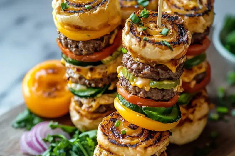 Pinwheel Smash Burger Skewers