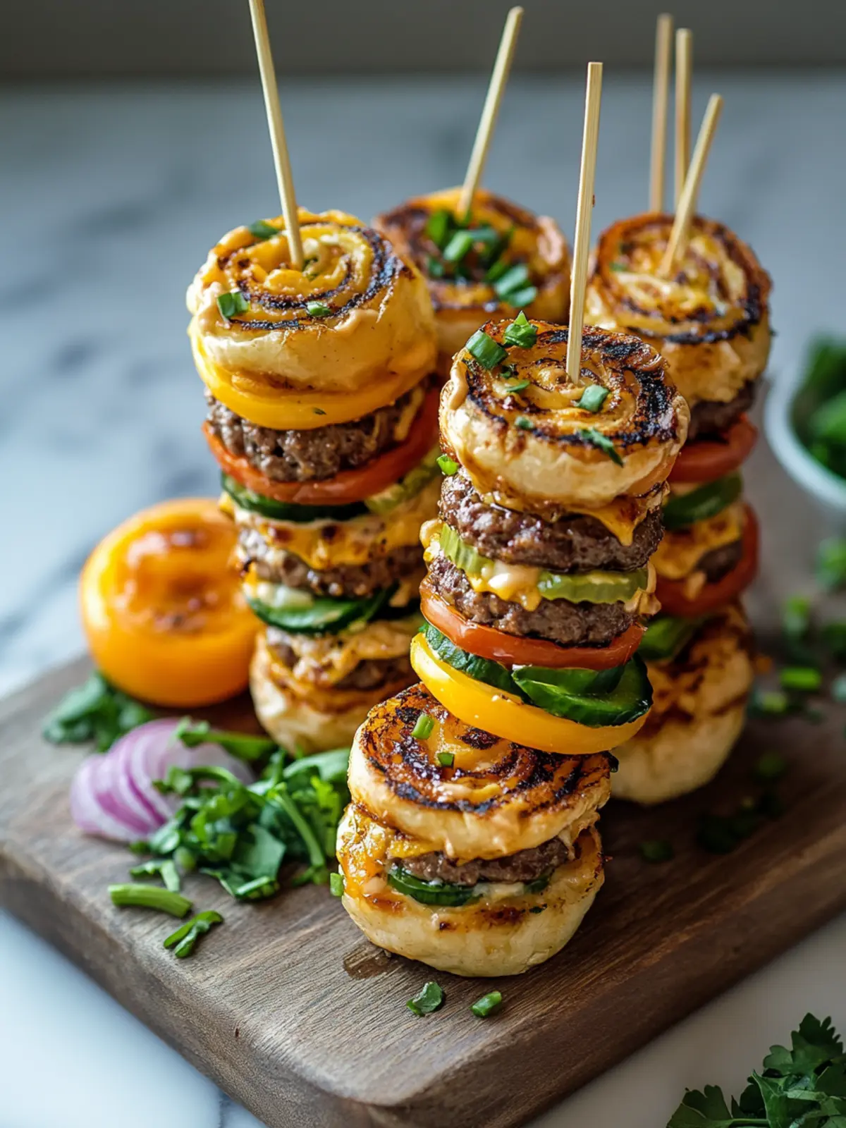 Ultimate Pinwheel Smash Burger Skewers for Fun Gatherings 5 Pinwheel Smash Burger Skewers