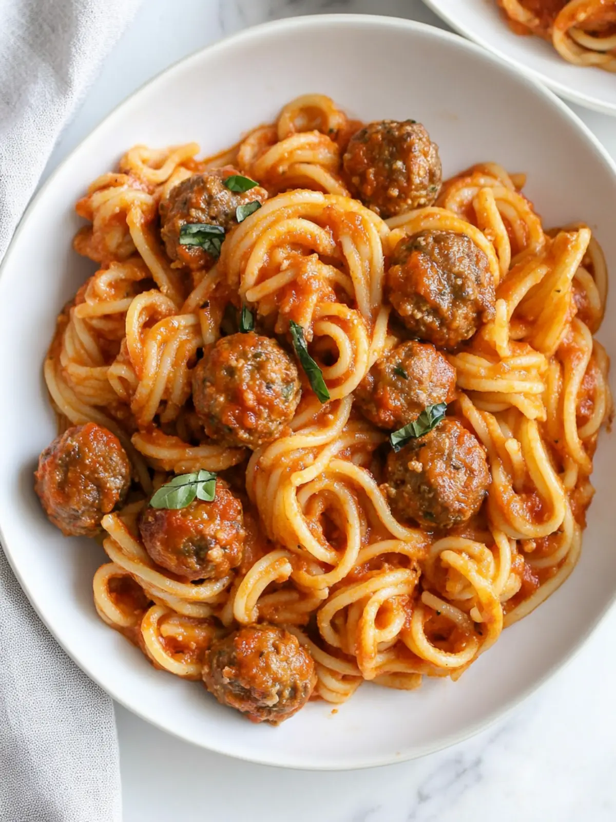 Savory Meatball Pasta with Creamy Beef Broth Sauce 4 Meatball Pasta