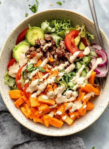 Sweet Potato Burger Bowl