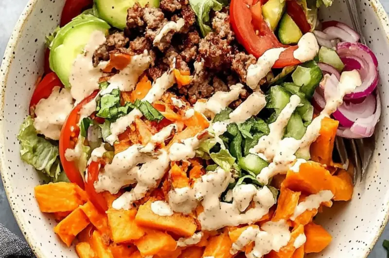 Sweet Potato Burger Bowl