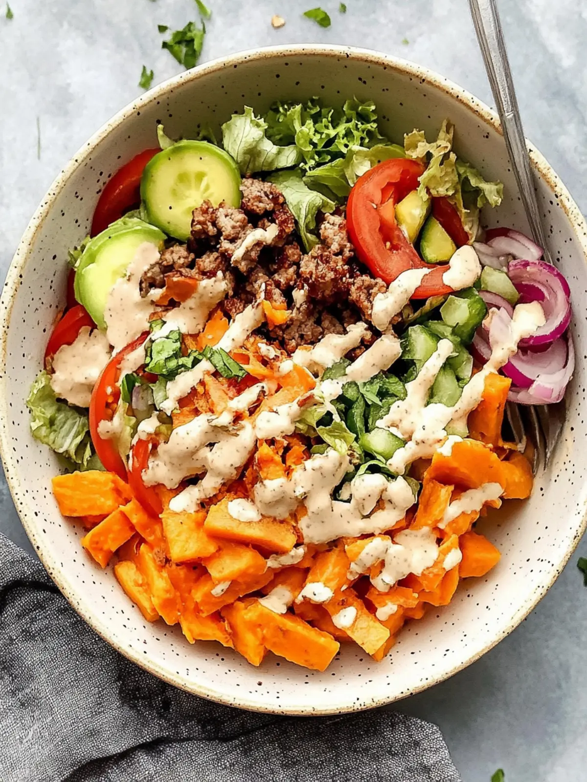 Delicious Sweet Potato Burger Bowl for Healthy Meal Prep 5 Sweet Potato Burger Bowl