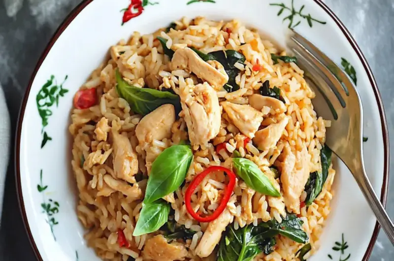 Spicy Thai Basil Chicken Fried Rice