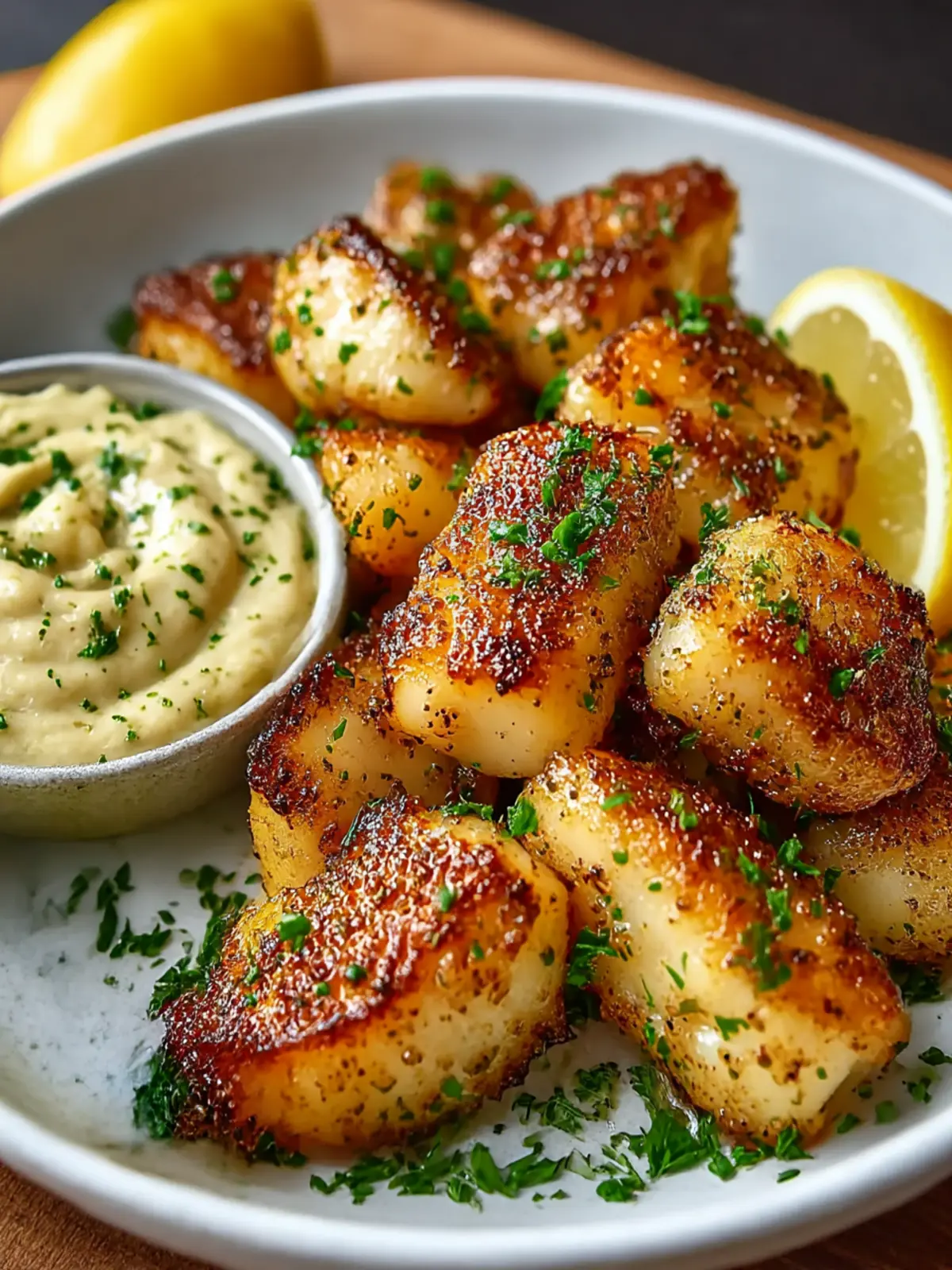 Lemon Butter Fish Bites with Garlic Aioli for Quick Delight 3 Lemon Butter Fish Bites