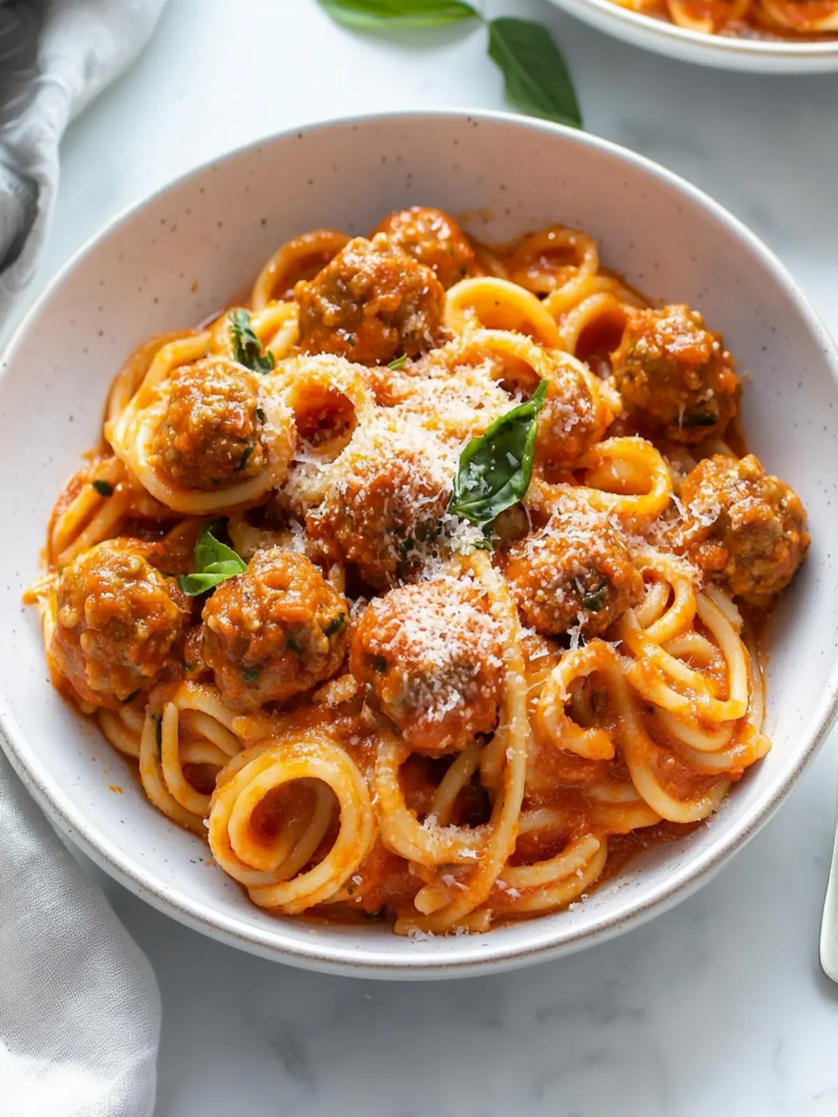Savory Meatball Pasta with Creamy Beef Broth Sauce 3 Meatball Pasta
