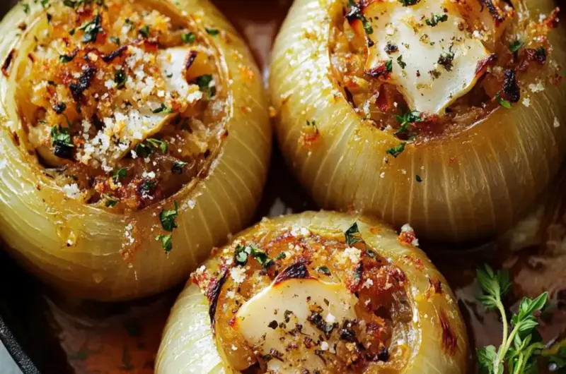 Greek Stuffed Onions