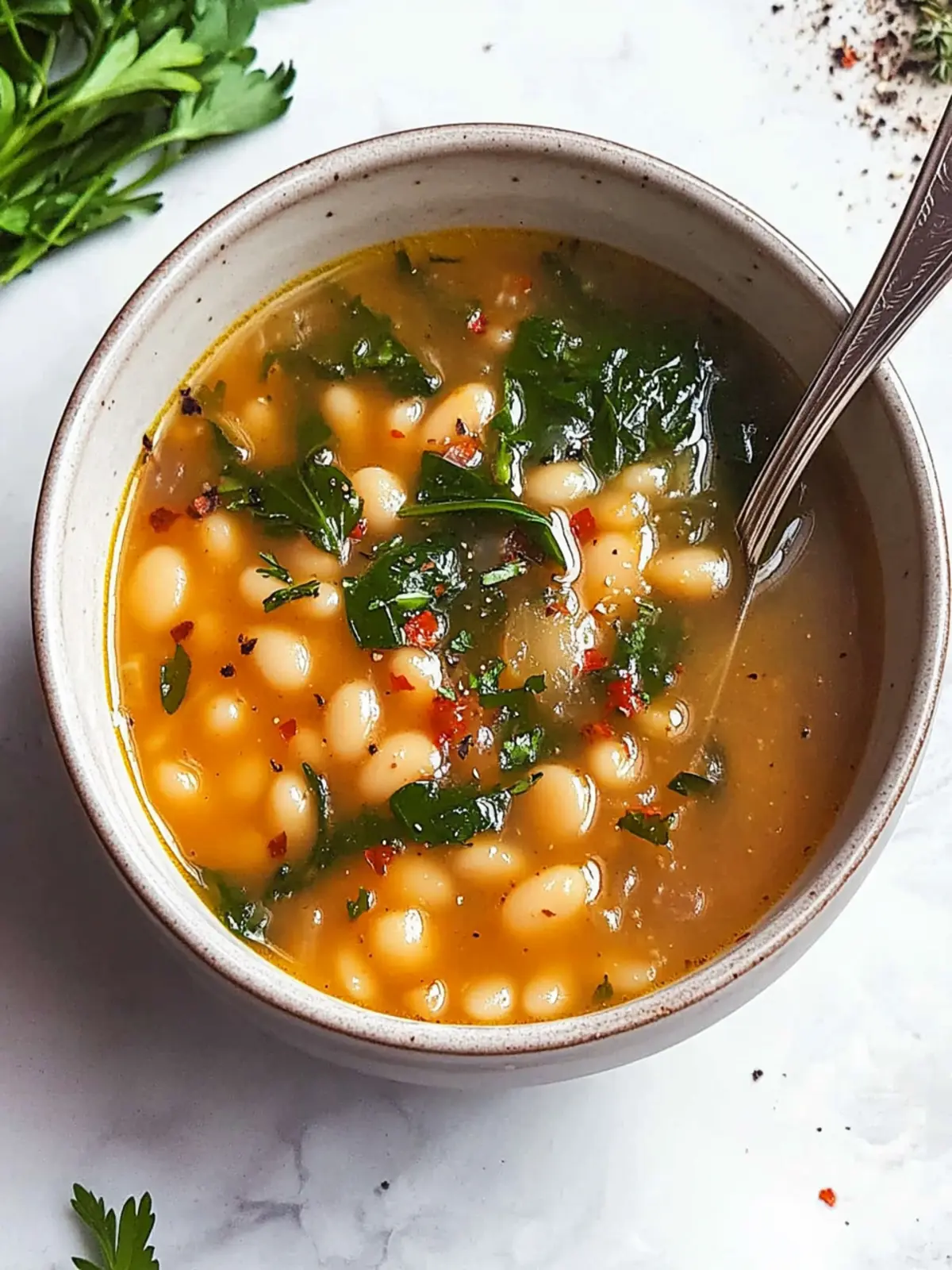Delicious White Bean Soup with Spinach to Warm Your Soul 4 White Bean Soup with Spinach
