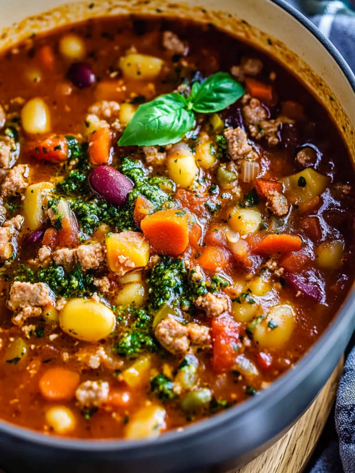 Delicious Minestrone with Sausage and Pesto for Cozy Nights 3 Minestrone with Sausage and Pesto