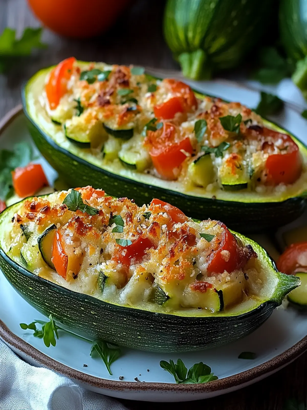 Delicious Stuffed Zucchini Boats for a Healthy Dinner Night 3 Stuffed Zucchini
