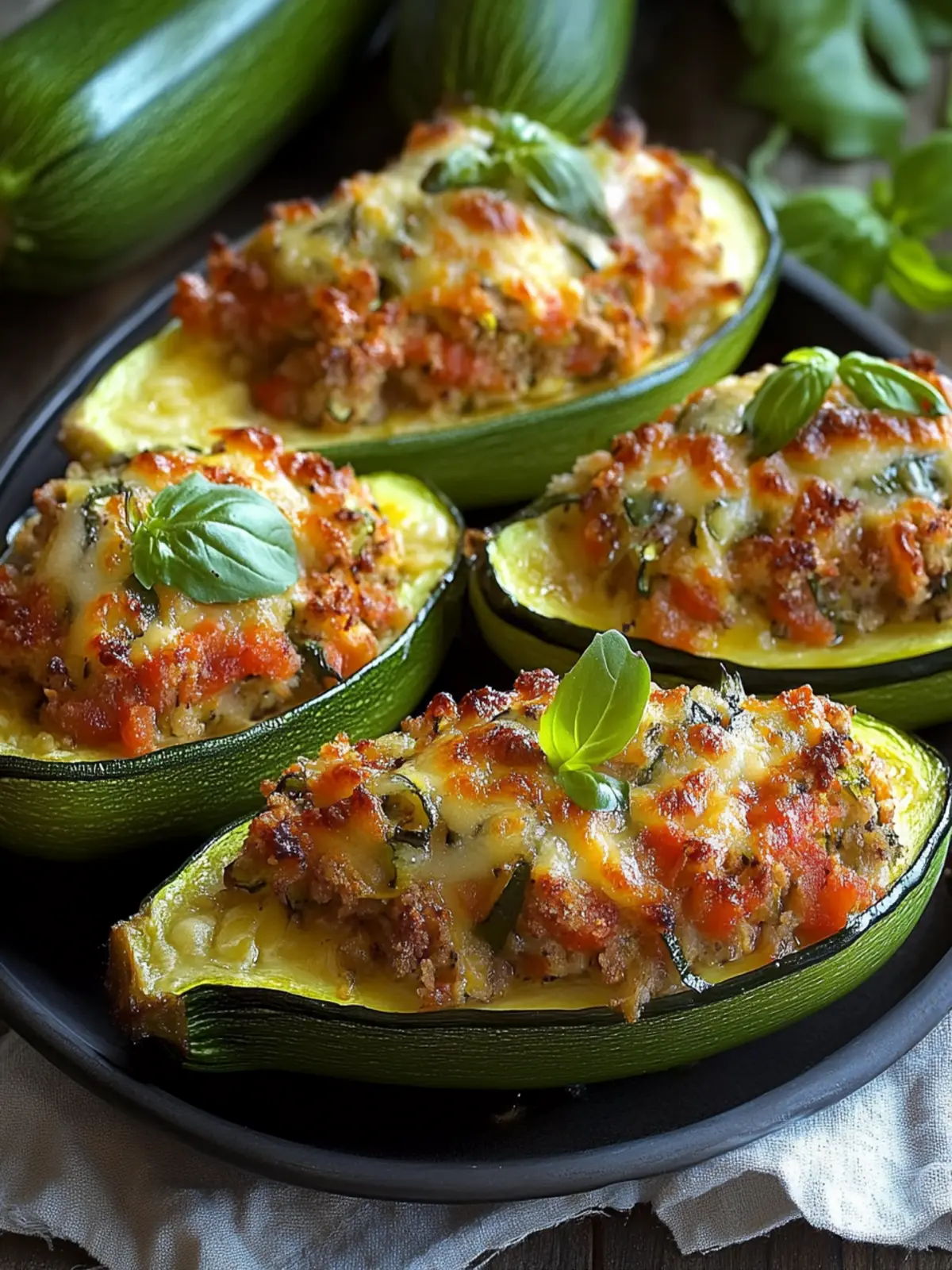 Delicious Stuffed Zucchini Boats for a Healthy Dinner Night 2 Stuffed Zucchini