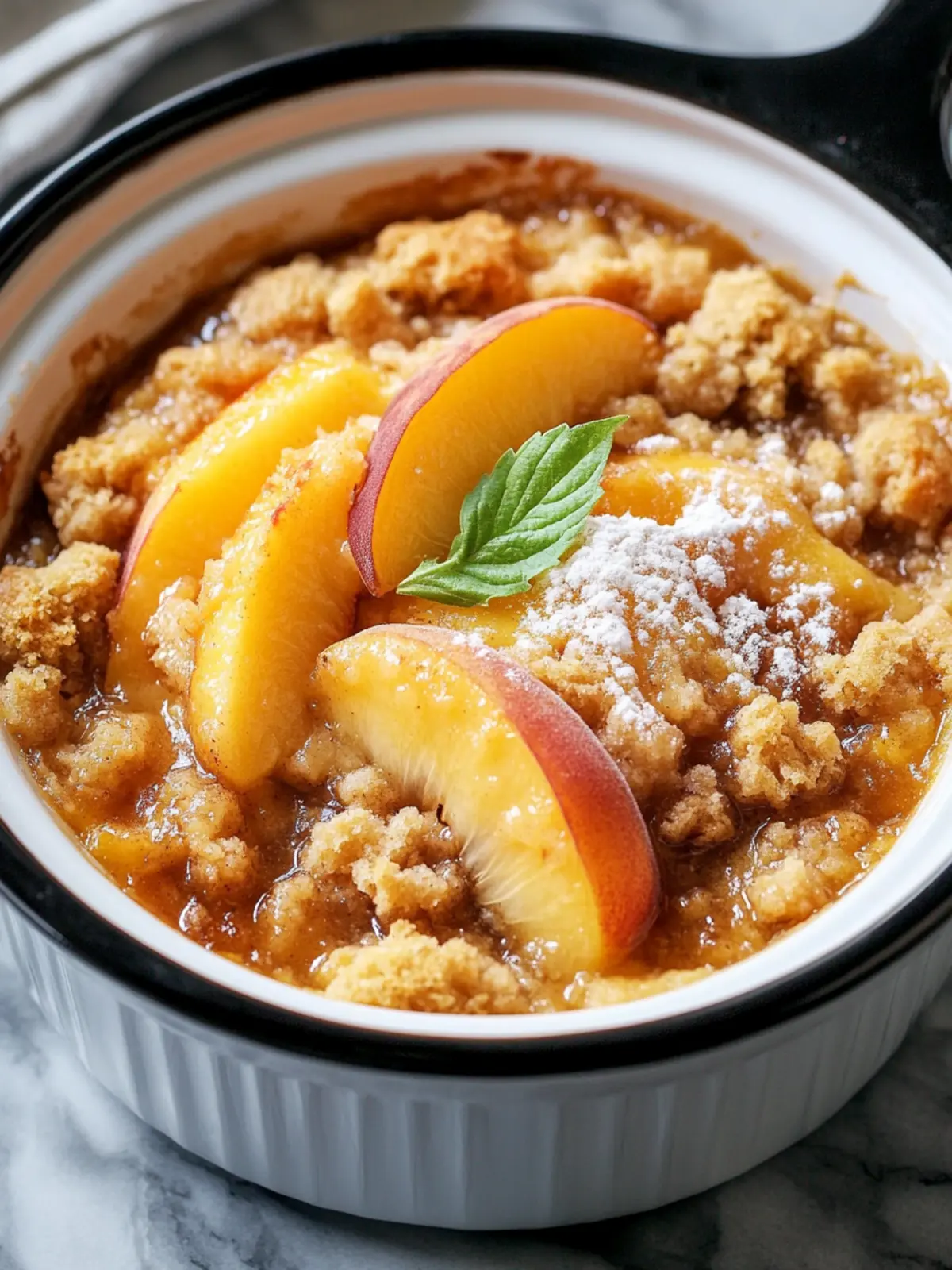 Irresistible Slow Cooker Peach Bake Everyone Will Love 2 Slow Cooker Peach Bake