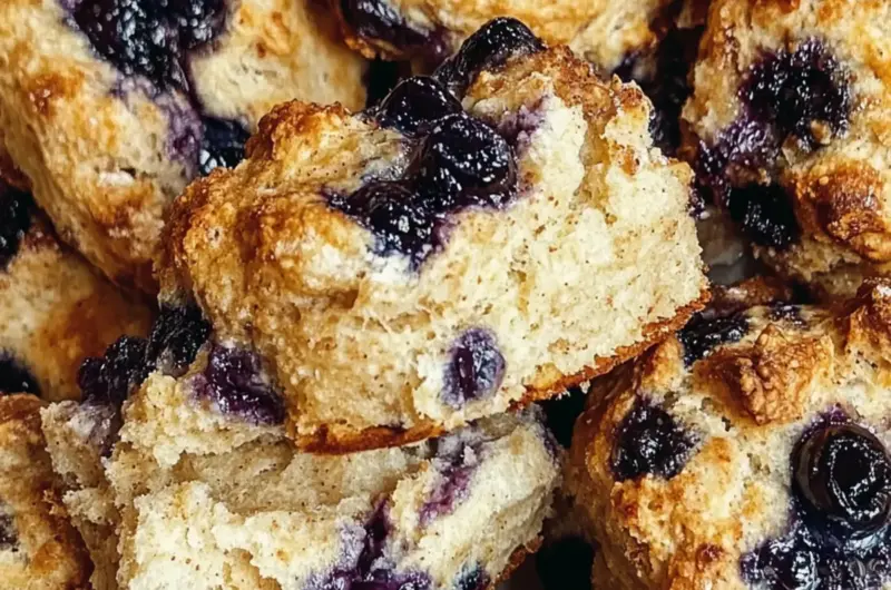 Blueberry Cinnamon Crunch Sourdough Cathead Biscuits