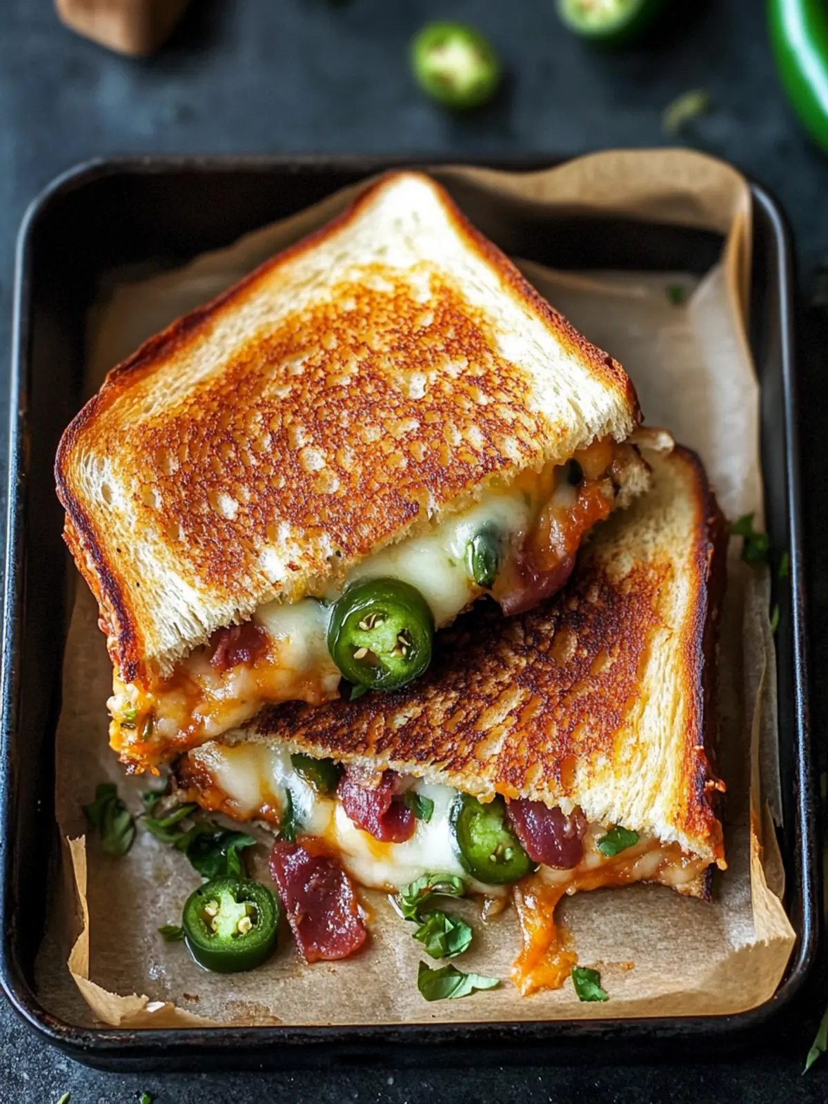 Roasted Jalapeño Popper Grilled Cheese: Melty Bliss Awaits 4 Roasted Jalapeno Popper Grilled Cheese