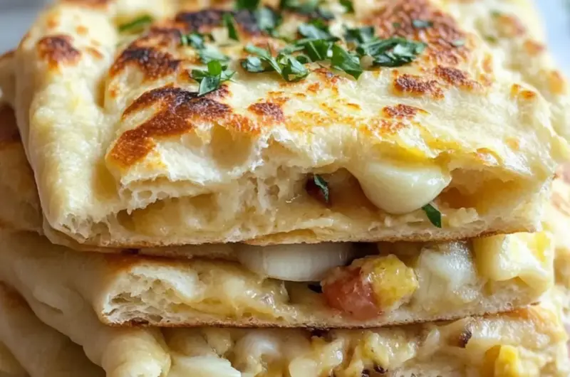 No Knead Garlic Flatbread