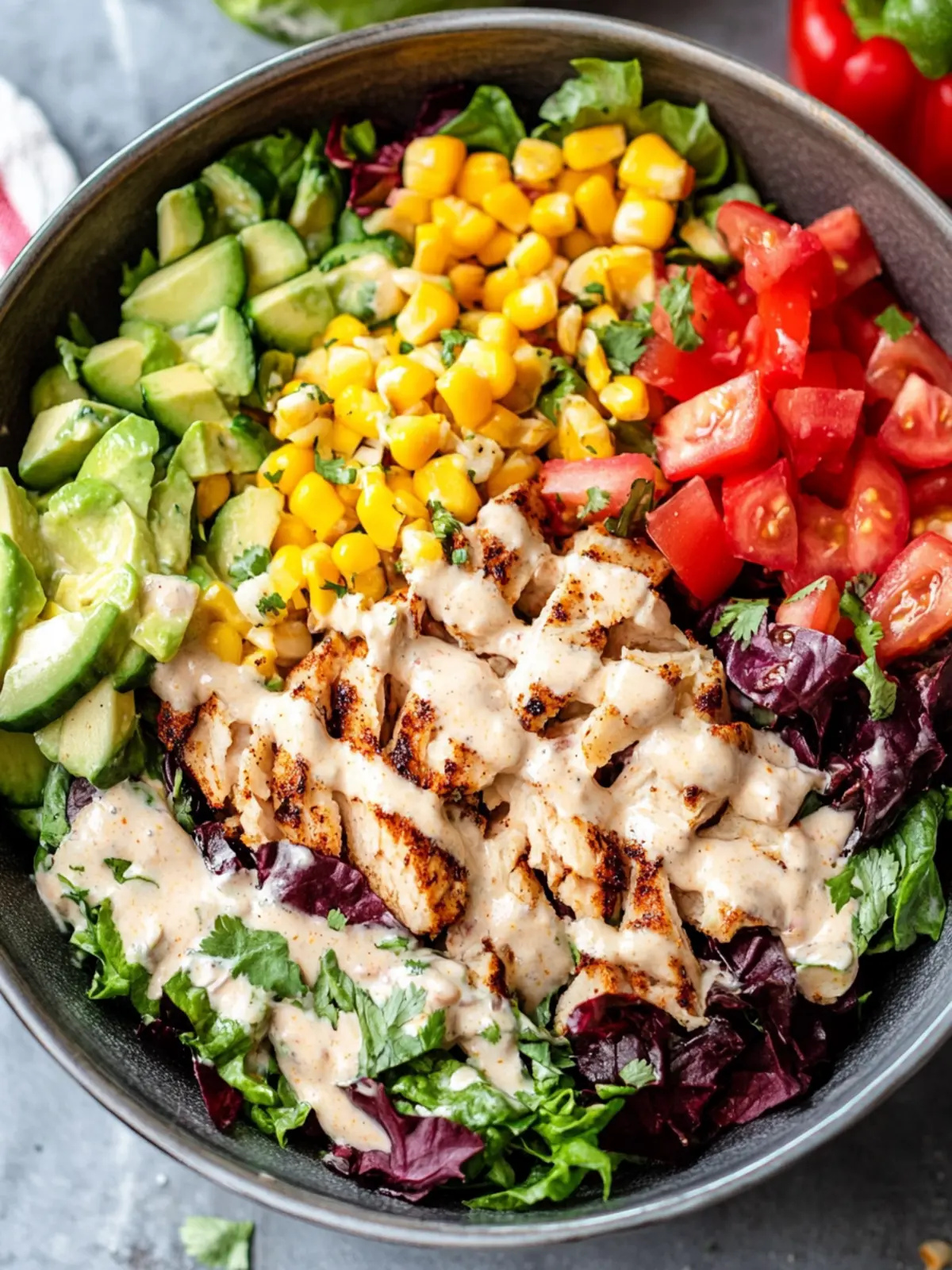 Delicious Southwest Salad with Chipotle Ranch Dressing Recipe 2 Southwest Salad with Chipotle Ranch Dressing