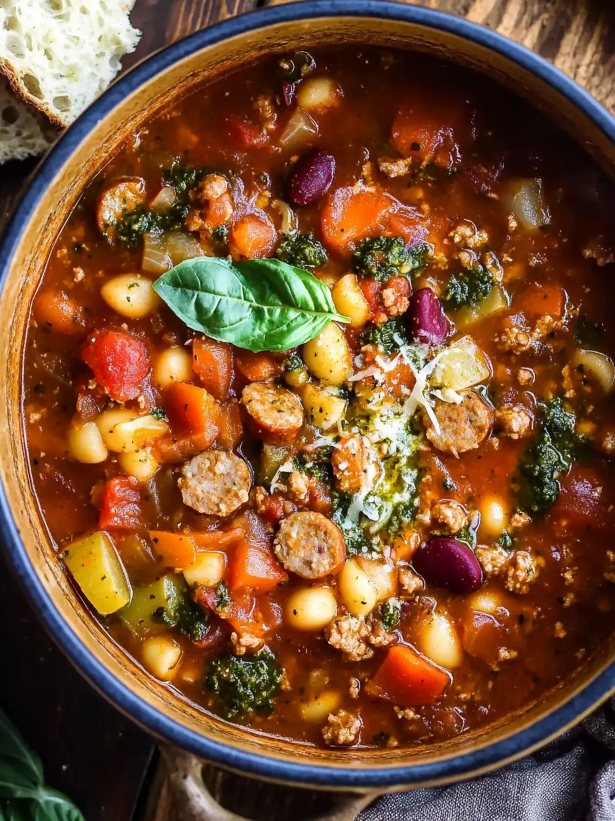 Delicious Minestrone with Sausage and Pesto for Cozy Nights 5 Minestrone with Sausage and Pesto