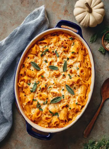 Cheesy Pumpkin Ricotta Pasta Bake