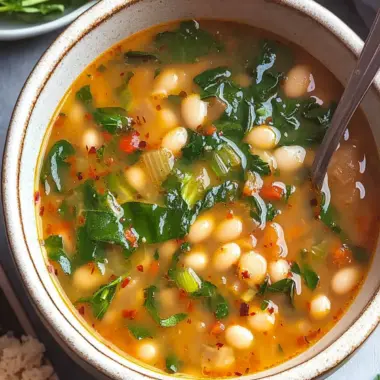 Delicious White Bean Soup with Spinach to Warm Your Soul 10 White Bean Soup with Spinach