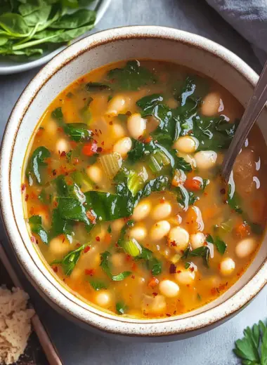 White Bean Soup with Spinach