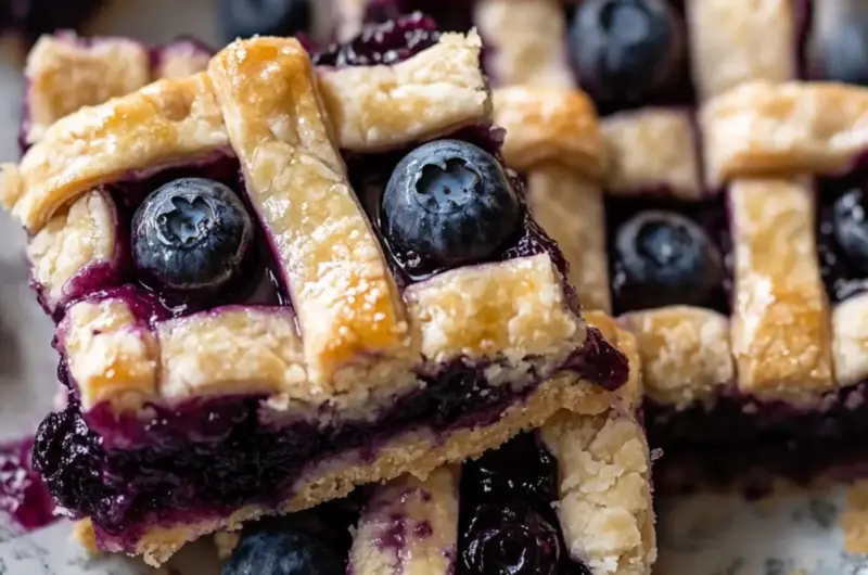 Blueberry Pie Bars with Lattice Crust