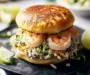 Shrimp Burger with Jalapeño Lime Slaw for a Tasty Twist