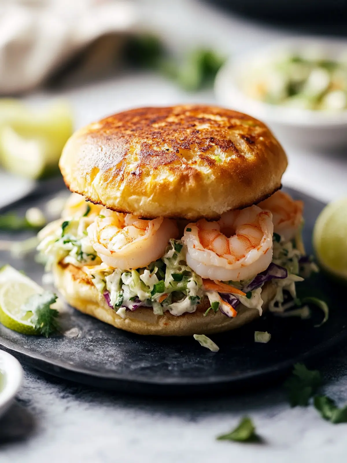 Shrimp Burger with Jalapeño Lime Slaw for a Tasty Twist 5 Shrimp Burger with Jalapeño Lime Slaw