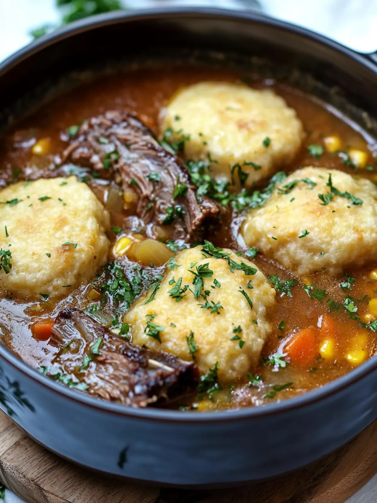 Cozy Up with Short Rib Cornmeal Dumpling Soup Delight 4 Short Rib Cornmeal Dumpling Soup