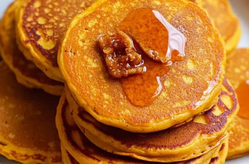 Pumpkin Cottage Cheese Pancakes