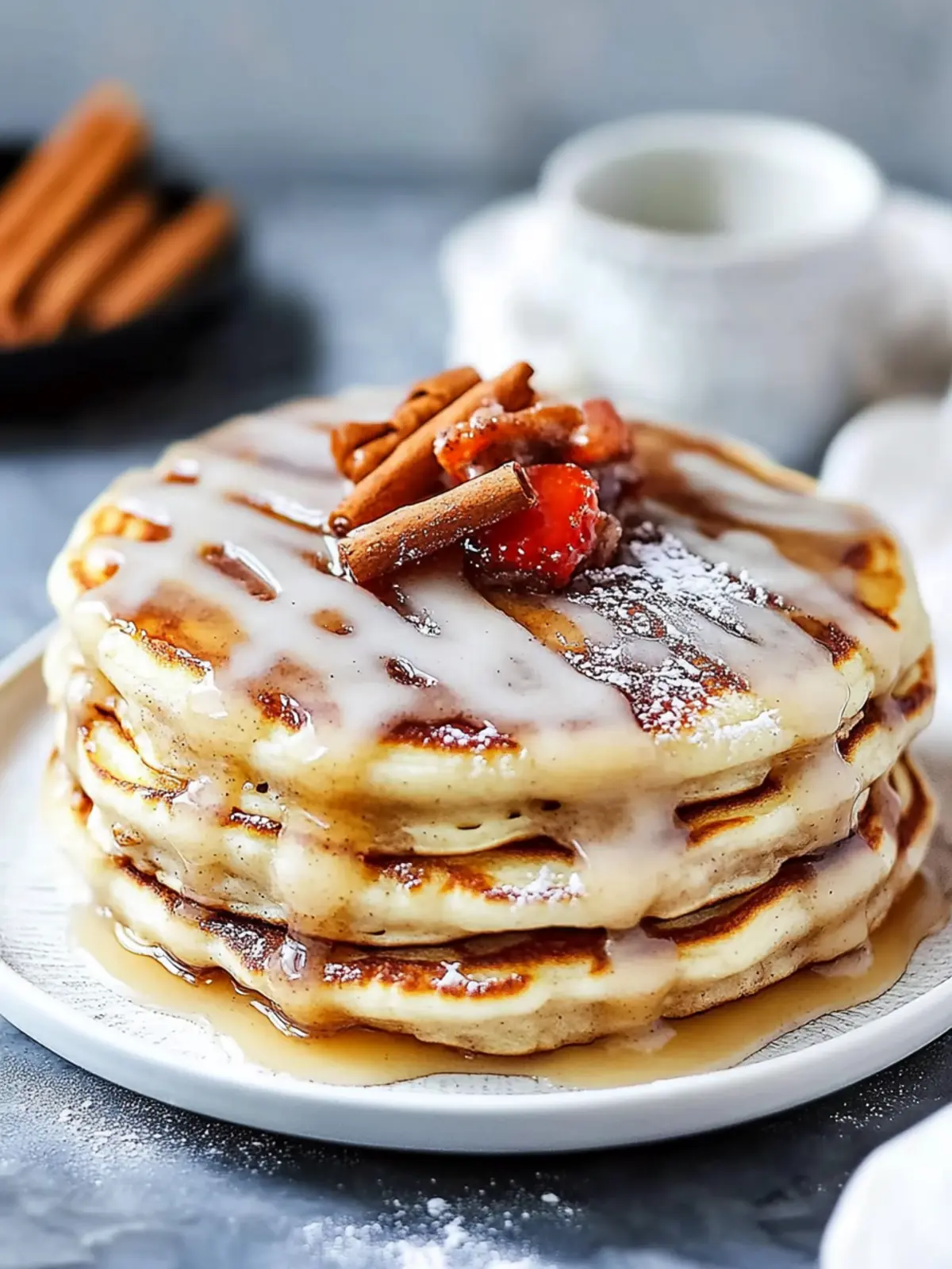 Cinnamon Roll Pancakes: Fluffy Bliss with Creamy Glaze 4 Cinnamon Roll Pancakes