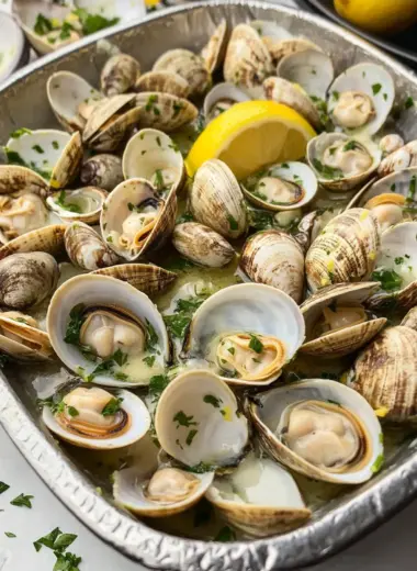 Grilled Clams with Lemon, Parsley, Garlic and Butter